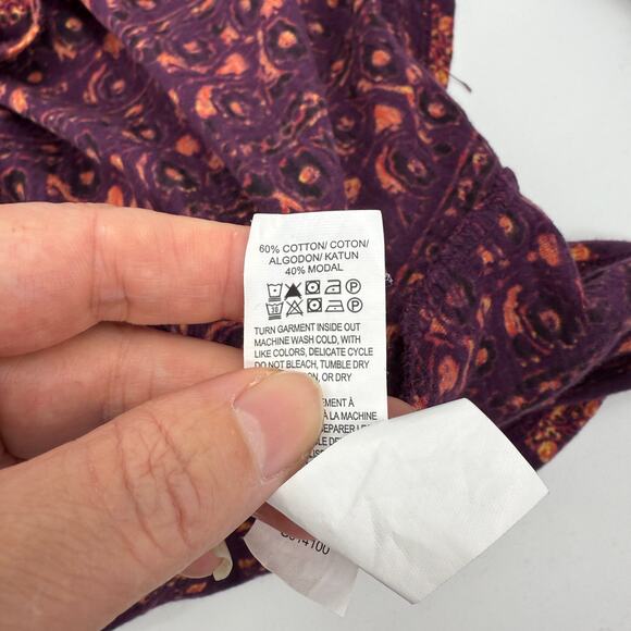 LUCKY BRAND Shirt Womens Size XL Boho Floral Print Relaxed Blouse Casual Top - Picture 6 of 8